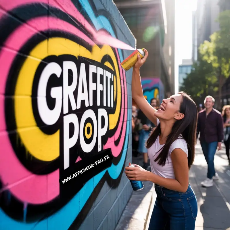 Un colleur d'affiche appliquant de la colle avec un balai spécialisé.