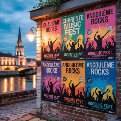 Affiches collés sur un panneau en centre-ville.